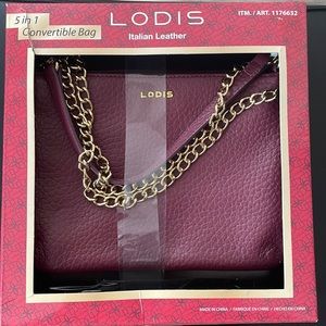 LODIS ITALIAN LEATHER CONVERTIBLE BAG 5 IN 1